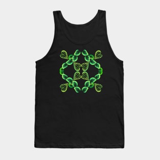 floral pattern of green leaves Tank Top
